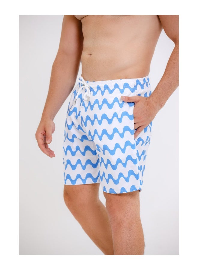 WHITE RABBIT Printed swim shorts with side pockets - Image 2