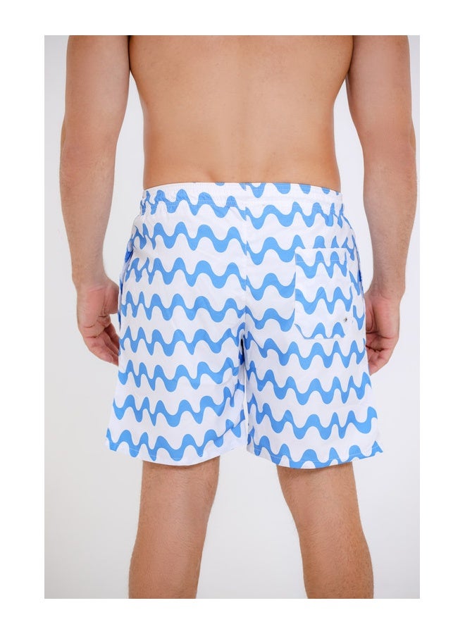 WHITE RABBIT Printed swim shorts with side pockets - Image 3