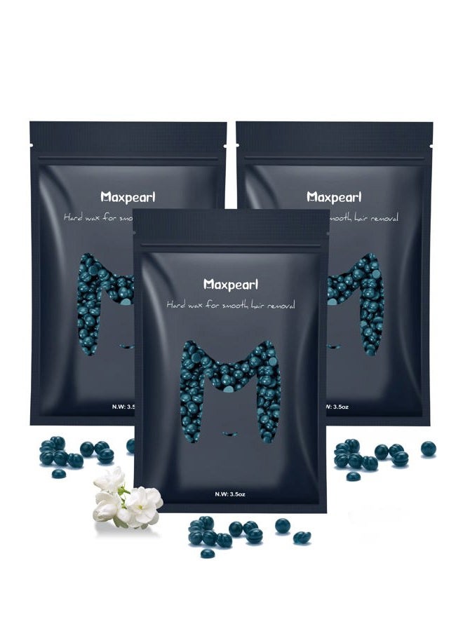 Maxpearl Hard Wax Beads, 300g Hair Removal Wax Beans for Brazilian Bikini, Face, Eyebrows, Underarms, Arms, Chest, Back, Legs, Pack of 3 - Image 1