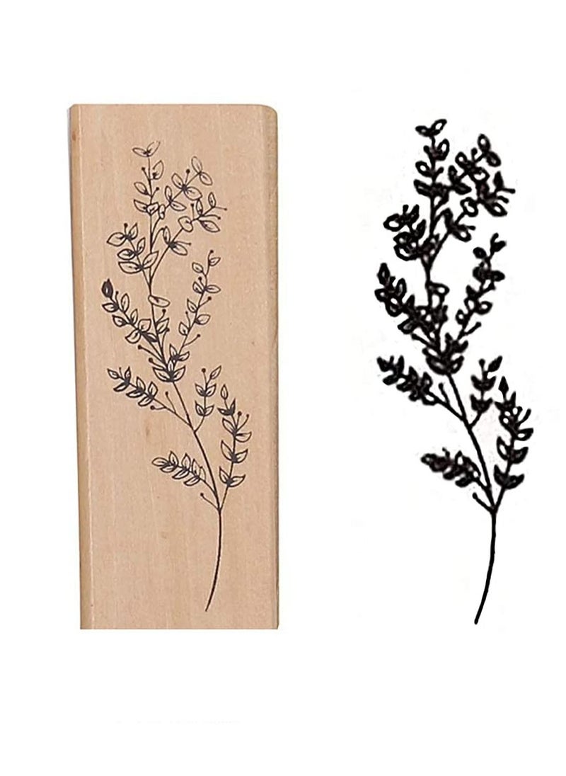 KASTWAVE 8 Pieces Wood Mounted Rubber Stamps, Plant Flower Vintage Lotus Series Decorative Wood Rubber Seal Stamp for DIY Craft, Letters Diary and Craft Scrapbooking, Gift Wrapping and Cards  - Image 1