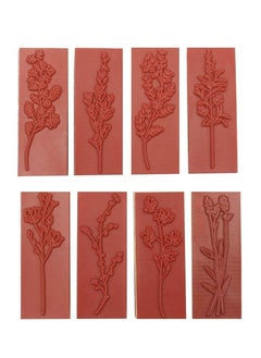 KASTWAVE 8 Pieces Wood Mounted Rubber Stamps, Plant Flower Vintage Lotus Series Decorative Wood Rubber Seal Stamp for DIY Craft, Letters Diary and Craft Scrapbooking, Gift Wrapping and Cards  - Image 3