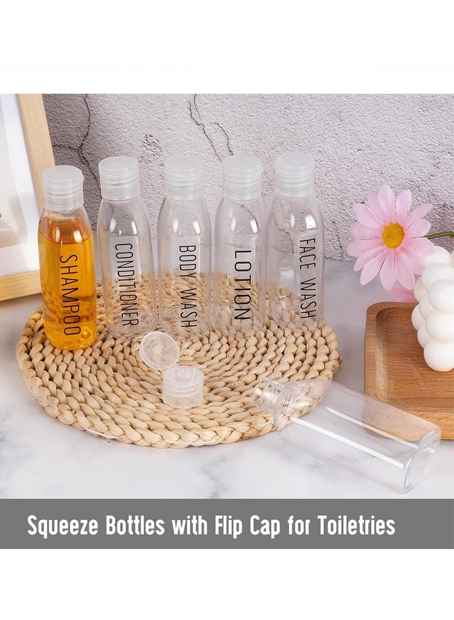 YALONG Travel Cosmetic Bottles, 3.4 oz/6 Pack, 100 ml, TSA Approved Lotion Bottles Travel Size, Leakproof, Squeeze Bottles with Flip Cap for Makeup, Shampoo, Lotion - Image 5