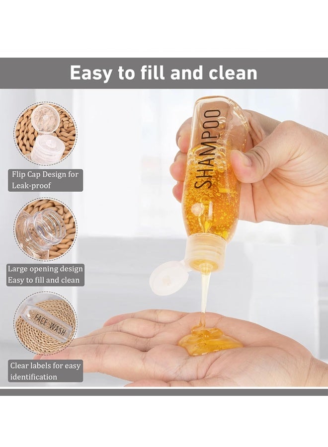 YALONG Travel Cosmetic Bottles, 3.4 oz/6 Pack, 100 ml, TSA Approved Lotion Bottles Travel Size, Leakproof, Squeeze Bottles with Flip Cap for Makeup, Shampoo, Lotion - Image 4