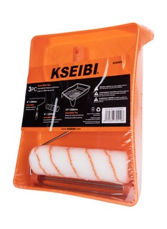 KSEIBI 3 PC Paint Roller Set, Paint Rollers with Tray and Roller Frame, Size 365.275.60mm, Ergonomic Nonslip Handle, Paint Supplies for House Painting, Walls, Cabinet or Furniture, Roller and Paint Brushes, Interior Paint Brushes.  - Image 1