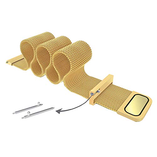 ACM Watch Strap Magnetic Loop 22mm Compatible with Fire-Boltt Phoenix Pro Bsw100 Smartwatch Luxury Metal Chain Band Champagne Gold - Image 5