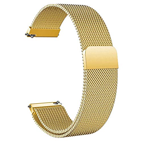 ACM Watch Strap Magnetic Loop 22mm Compatible with Fire-Boltt Phoenix Pro Bsw100 Smartwatch Luxury Metal Chain Band Champagne Gold - Image 1