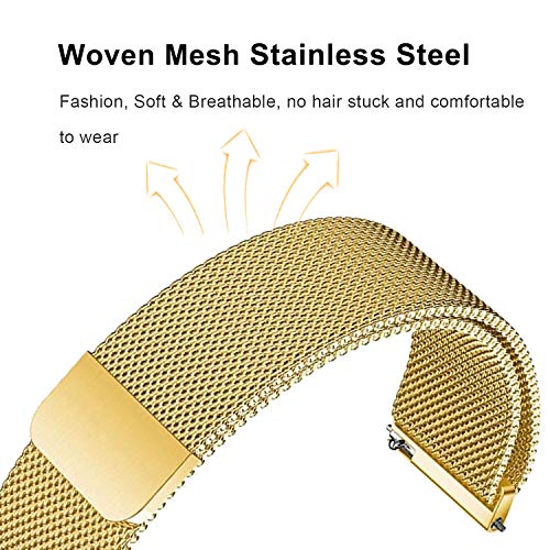 ACM Watch Strap Magnetic Loop 22mm Compatible with Fire-Boltt Phoenix Pro Bsw100 Smartwatch Luxury Metal Chain Band Champagne Gold - Image 4