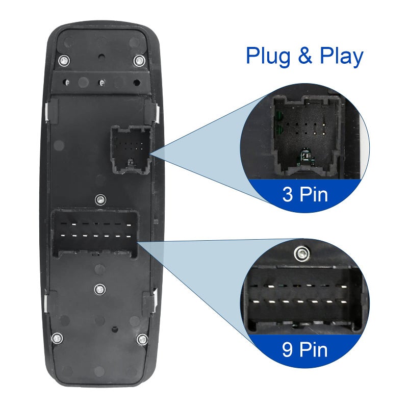 MOJTBE Master Power Window Switch Compatible for 2009 2010 2011 2012 Dodge Ram 1500 2500 3500 Pickup Crew Cab Quad Replace OE# 4602863AB 4602863AC Door Lock Main Control Button Front Left Driver Side - Image 2