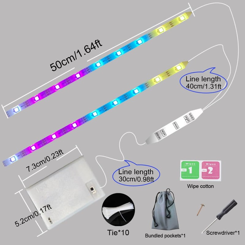 FLDYYG 2 Strip 50CM Electric LED Bicycle Scooter Lights Night Cycling Colorful Lamp Waterproof Safety Skateboard Scooter Lights - Image 2