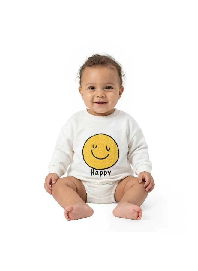 ايكو AIKO - Baby white Body Suit with cute embroidery