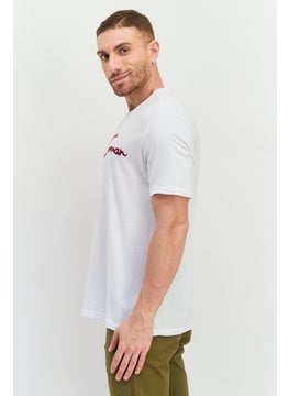 Ben Sherman Men Crew Neck Short Sleeves Brand Logo T-Shirt, White  - Image 4