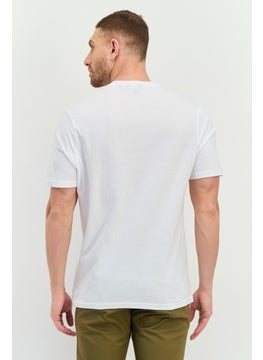 Ben Sherman Men Crew Neck Short Sleeves Brand Logo T-Shirt, White  - Image 2