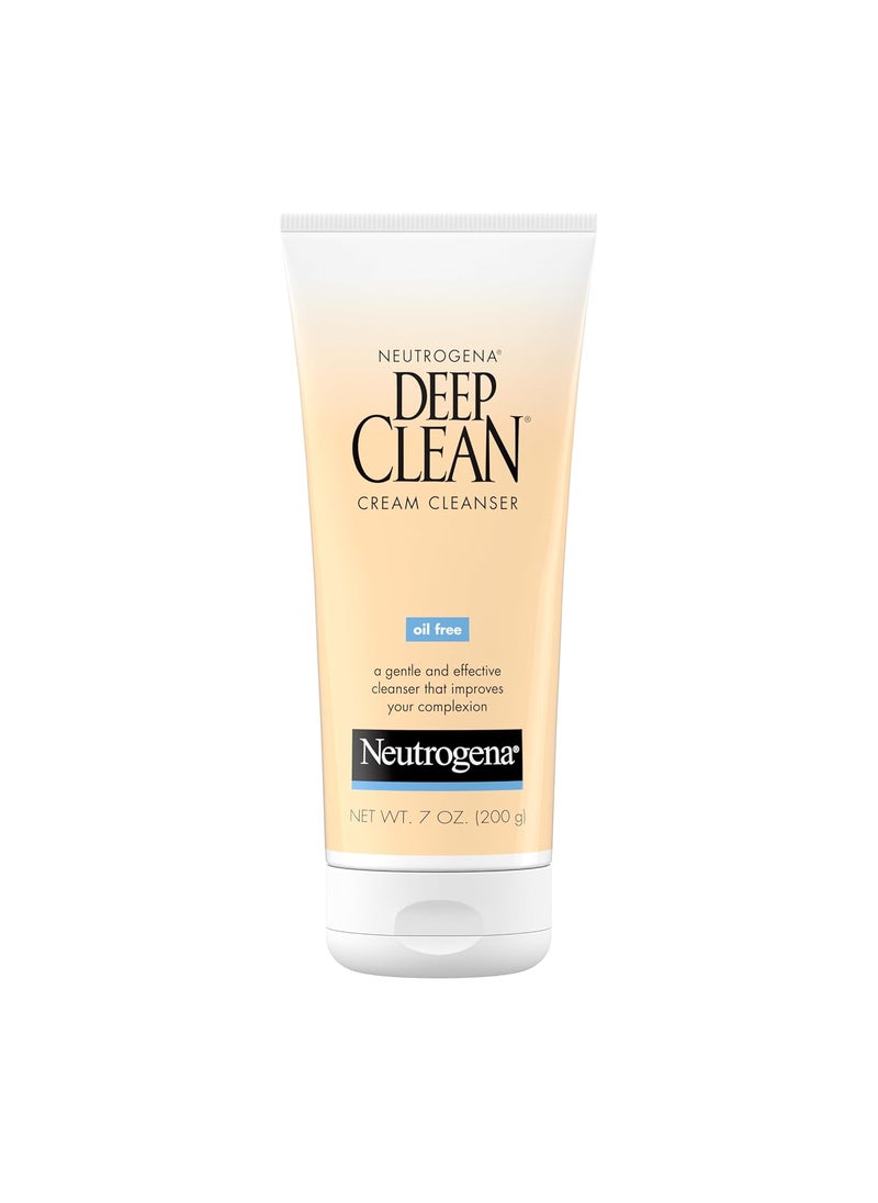 Neutrogena Neutrogena Deep Clean Daily Facial Cream Cleanser with Beta Hydroxy Acid to Remove Dirt Oil  Makeup AlcoholFree OilFree  NonComedogenic 7 fl oz  - Image 1