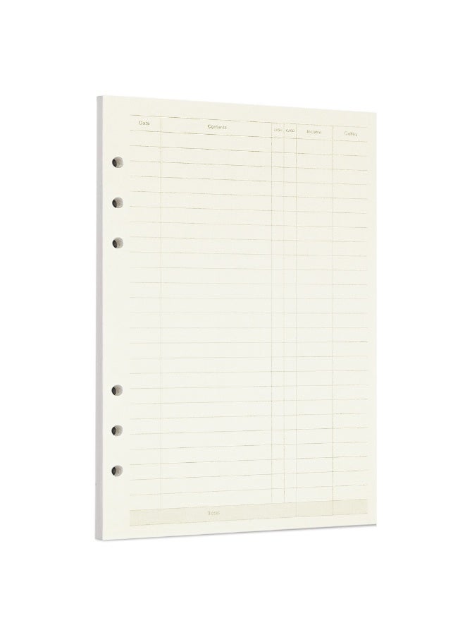 Zelten 1 Pack A5 45 Sheets/90 Pages Finance Loose Leaf Punched Paper Refills Paper for 6 Hole Binder Personal Organizer Diary Notebook Refillable Planner - Image 1