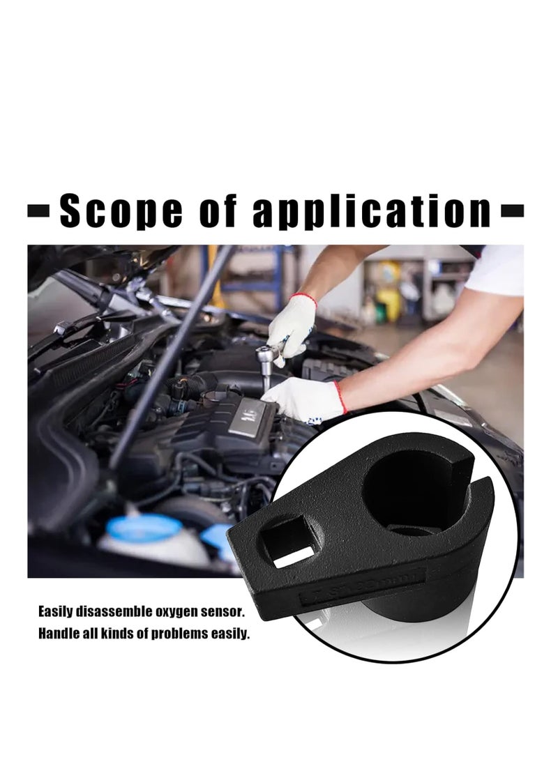 ULHYC Offset Oxygen Sensor Socket, 6-Point 3/8-Inch Drive by 7/8-Inch 22mm Wire Gate Accesses Sensor from Side, Preventing Damage to Wires, Universal for Most Models of Cars,