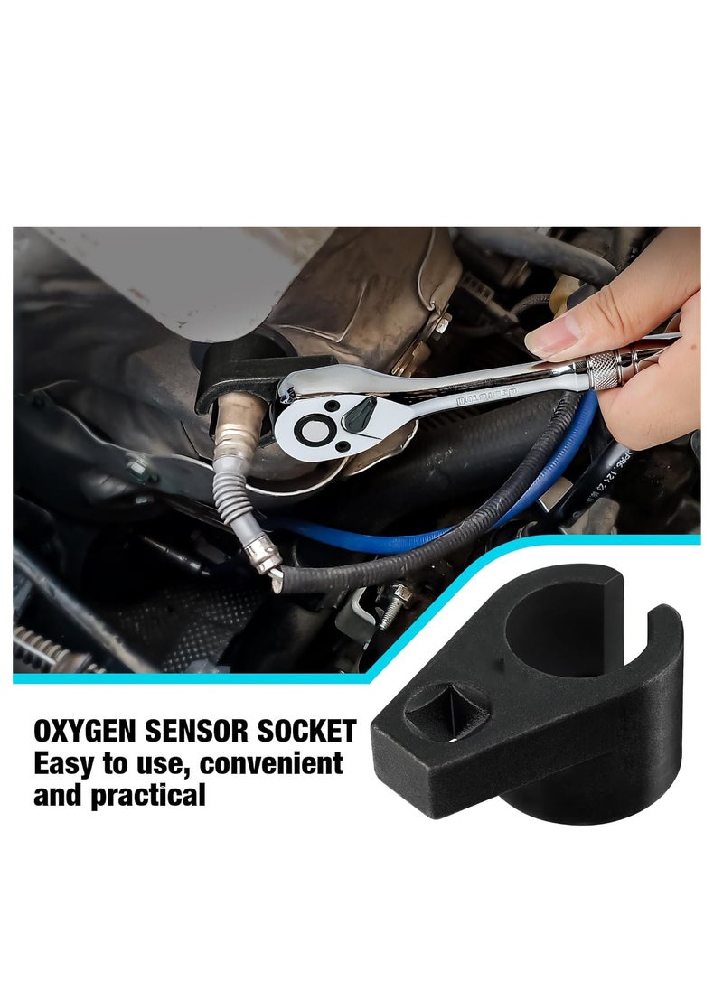 ULHYC Offset Oxygen Sensor Socket, 6-Point 3/8-Inch Drive by 7/8-Inch 22mm Wire Gate Accesses Sensor from Side, Preventing Damage to Wires, Universal for Most Models of Cars,