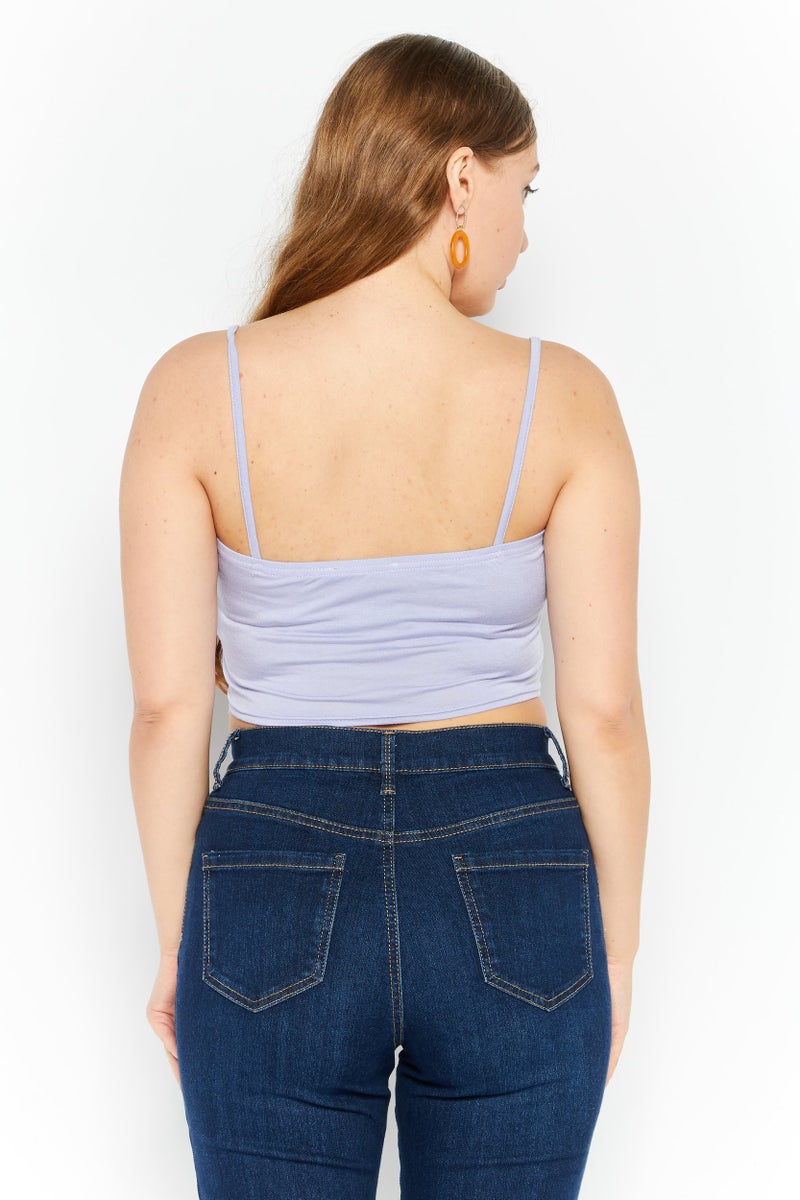 Missguided بلوزة نسائية بدون أكمام بقصة مربعة، لافندر - Image 4