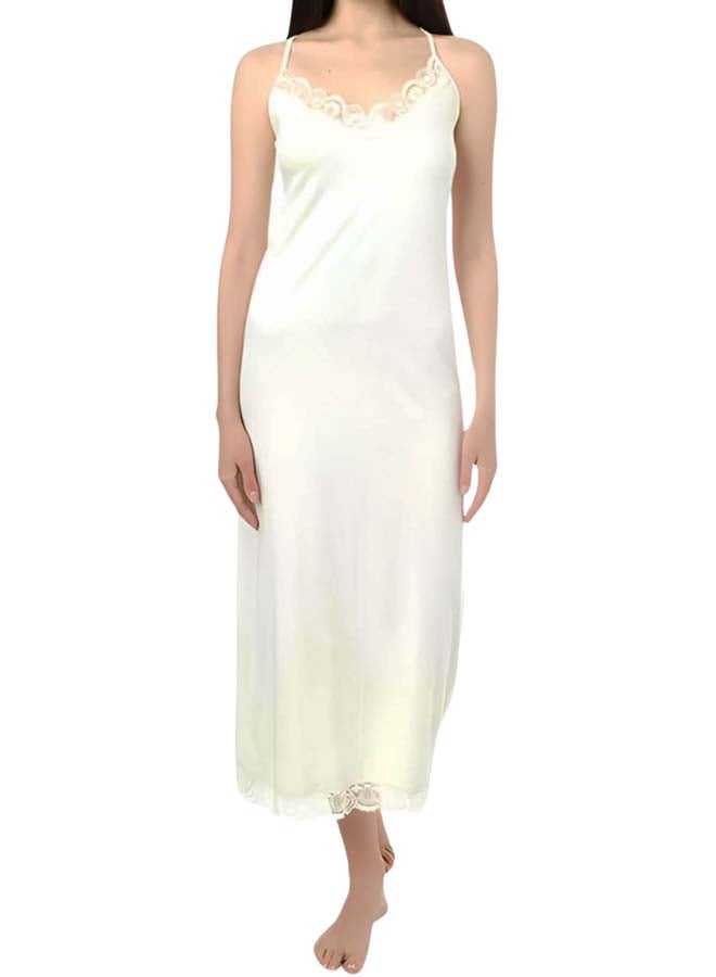 Dahab Cotton Plain Spaghetti Straps Full Slip For Women-Beige - Image 3