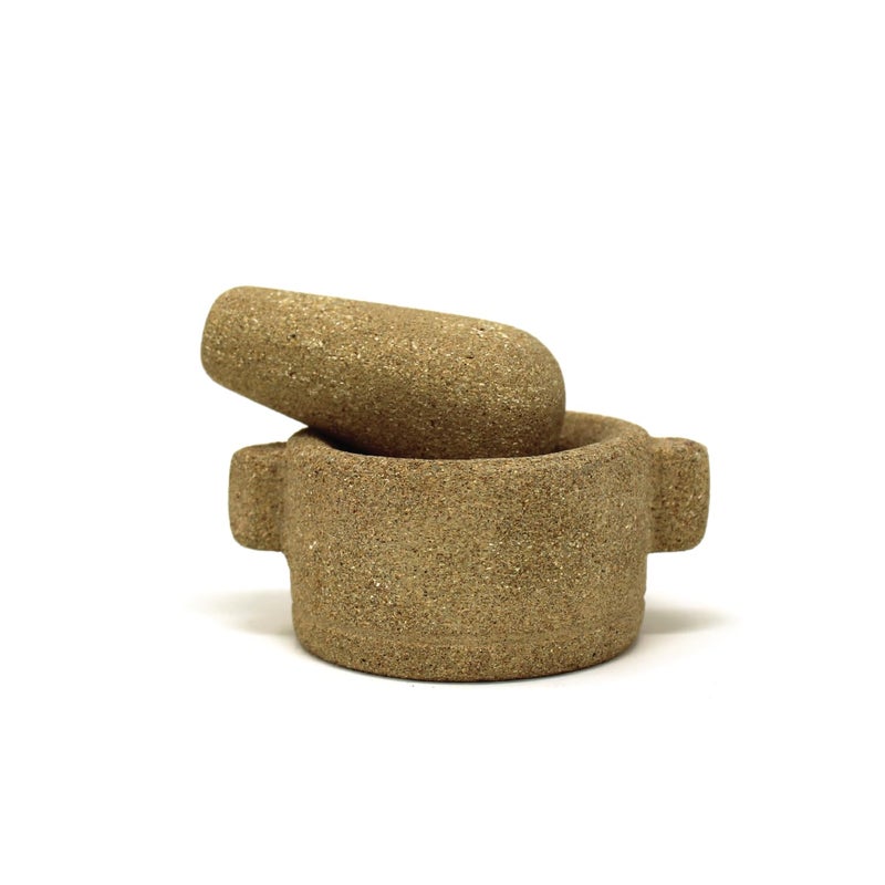 PALOSANTO Sandstone Mortar with Pestle Ideal for Pulverizing The Incense Resins Handmade in Ecuador