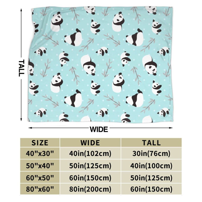 Majoug Cute Panda Pattern Throw Blanket Soft Lightweight Cozy Premium Flannel Warm Bed Blanket for Bedroom Living Couch All Seasons 50""X40"" - Image 3