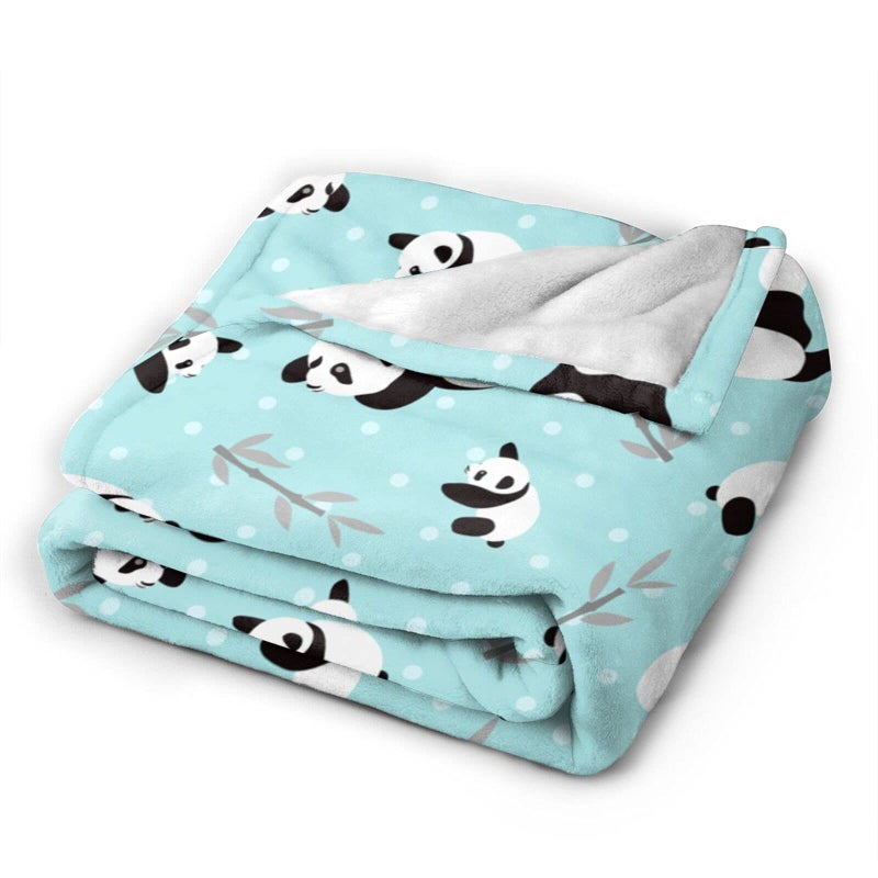 Majoug Cute Panda Pattern Throw Blanket Soft Lightweight Cozy Premium Flannel Warm Bed Blanket for Bedroom Living Couch All Seasons 50""X40"" - Image 2