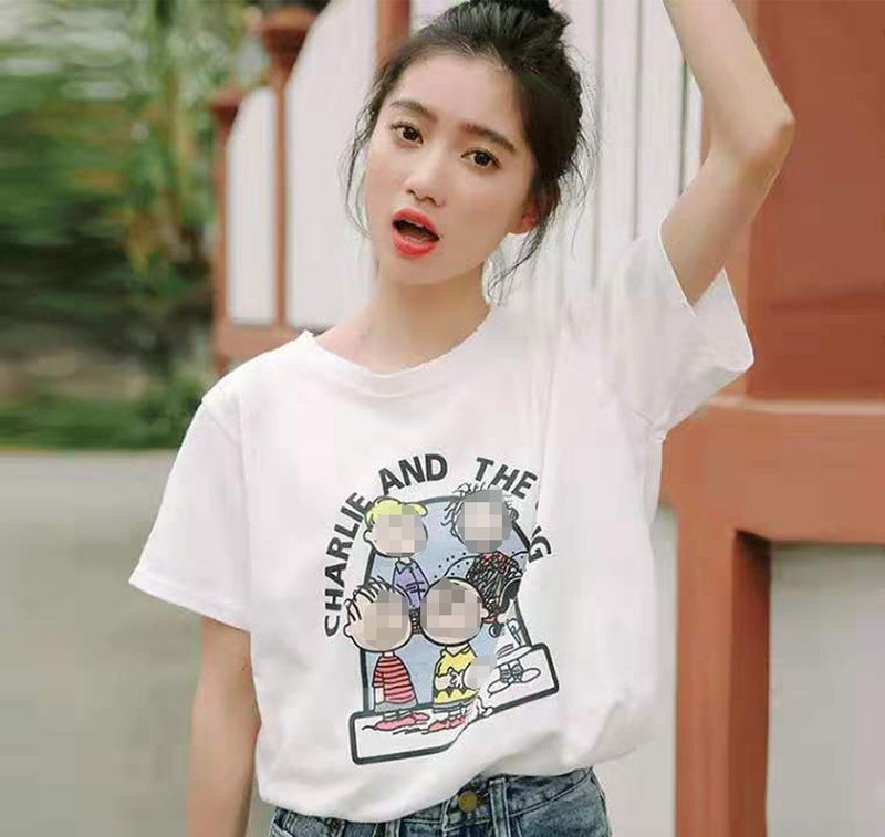 Wholesale womens new summer short sleeve T-shirt students loose Korean version of the Harajuku style jacket factory outlet 6011#