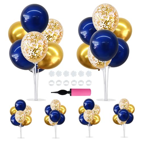TONIFUL 6 Set Navy Blue Gold Balloon Centerpieces for TableBalloon Arch Kit for Graduation Decorations 2026 Class of 2026 Party DecorationsRetirementAnniversaryBirthday Decoration - Image 1