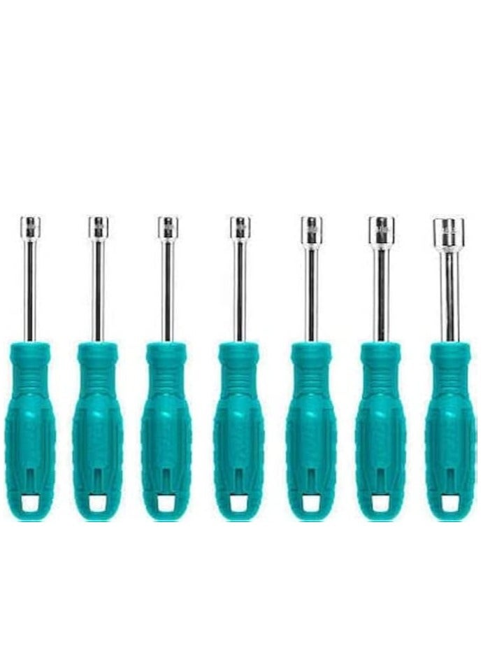 TOTAL TOTAL 7PCS Nut Driver Set – Multi-Size Screwdrivers for Nuts, Bolts, and Screws – 6mm to 12mm – Durable, Ergonomic Handles for DIY & Professional Use  - Image 3