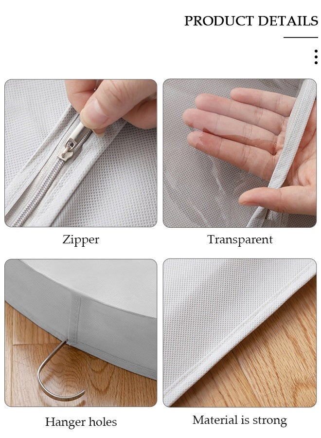 DUNISO 3 قطع أكياس ملابس شفافة لتعليق الملابس وتخزين الملابس وحقائب البدلة لأكياس تخزين الخزانة وأغطية الغبار للملابس وأكياس سترة مقاومة للعثة وغطاء الملابس وواقي الملابس - Image 3