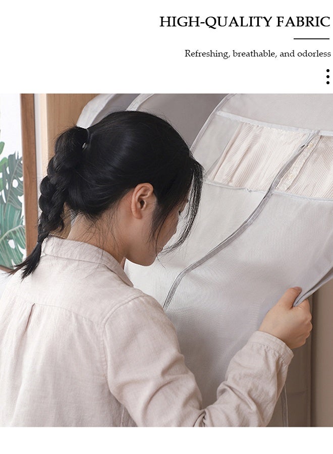 DUNISO 3 قطع أكياس ملابس شفافة لتعليق الملابس وتخزين الملابس وحقائب البدلة لأكياس تخزين الخزانة وأغطية الغبار للملابس وأكياس سترة مقاومة للعثة وغطاء الملابس وواقي الملابس - Image 4