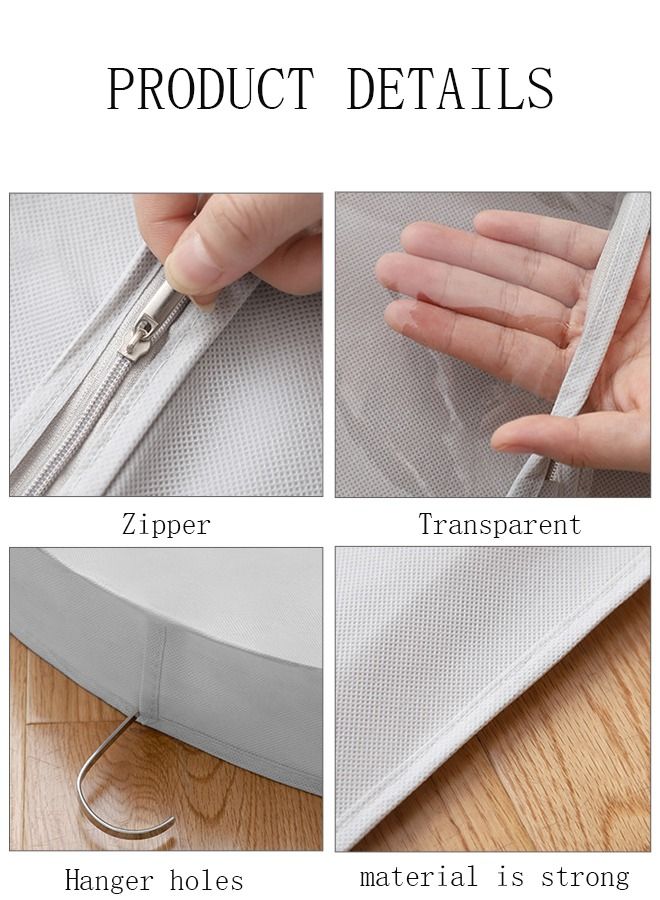 DUNISO 3PCS Clear Garment Bags for Hanging Clothes Storage Gusset Suit Bags for Closet Storage Bags Dust Covers for Clothes Moth Proof Sweater Bags Garment Cover Clothes Protector  - Image 3
