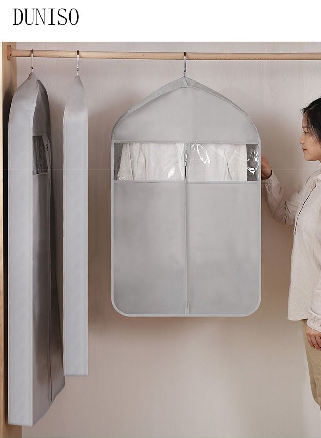DUNISO 3PCS Clear Garment Bags for Hanging Clothes Storage Gusset Suit Bags for Closet Storage Bags Dust Covers for Clothes Moth Proof Sweater Bags Garment Cover Clothes Protector  - Image 5
