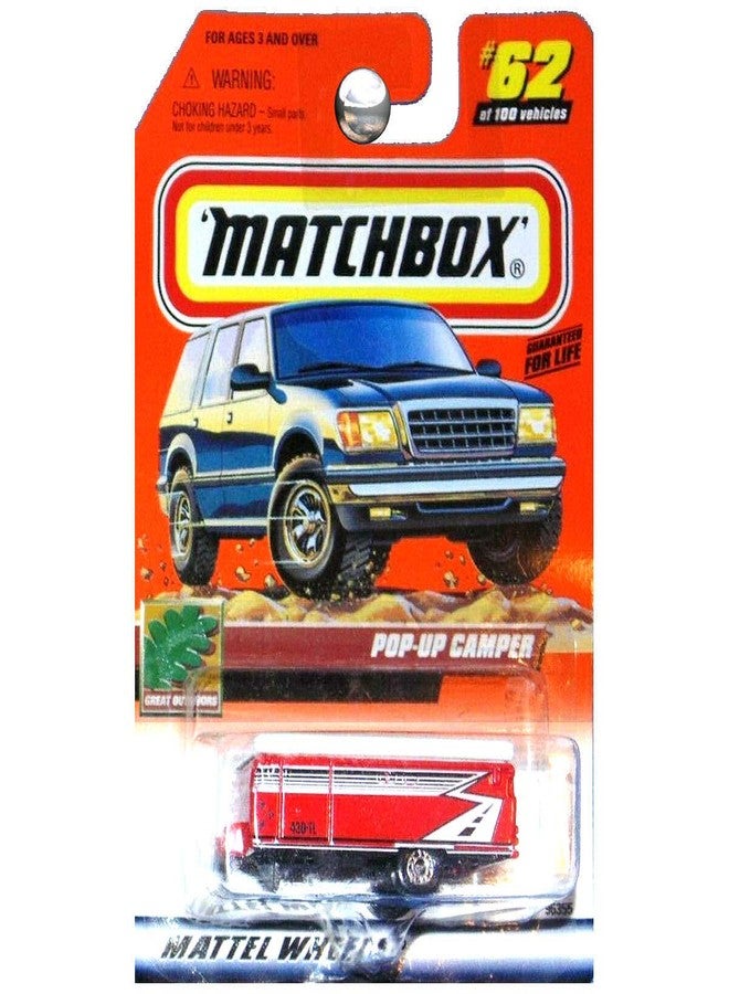 Matchbox Great Outdoors Pop Up Camper Travel Trailer Red 62