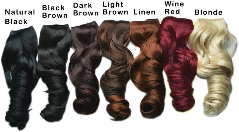 REECHO 14" 1-Pack 3/4 Full Head Wavy Clips in on Synthetic Hair Extensions HE008 Hairpieces for Women 5 Clips 3.6 Oz per Piece - Dark Brown - Image 3