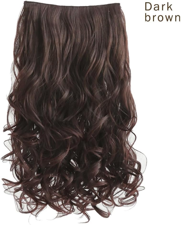REECHO 14" 1-Pack 3/4 Full Head Wavy Clips in on Synthetic Hair Extensions HE008 Hairpieces for Women 5 Clips 3.6 Oz per Piece - Dark Brown - Image 2