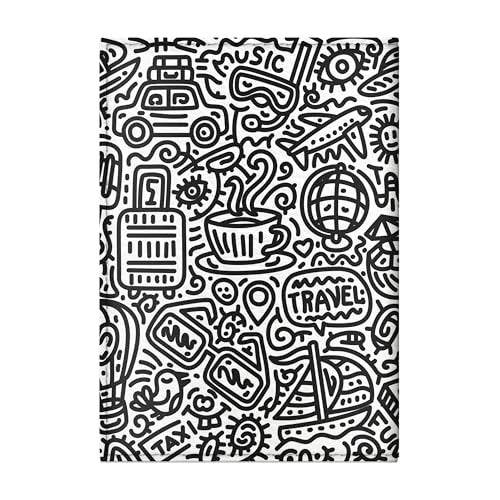 Quttie Passport Cover for Kids, Women and Men, Cute Travel Passport Holder (Doodle Pattern) - Image 3