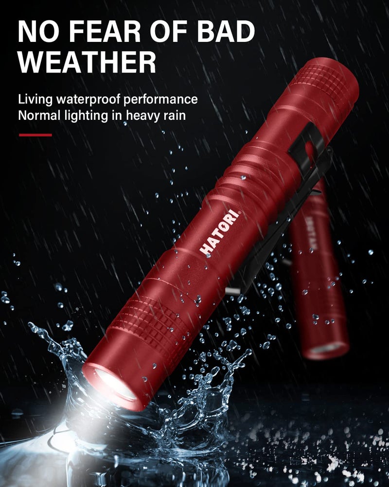 HATORI Flashlights Bright LED Flashlight Super Mini Flashlight with High Lumens Flash Light Pen Light Small Flashlights for Emergencies Outdoor Pocket Flashlight (1 Pack) - Image 4