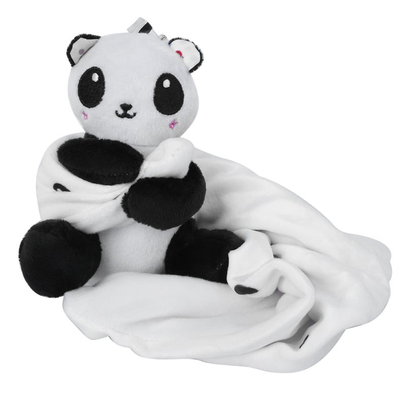 Baby Soothing Towel Safe Non-Toxic Soft Fabric Easy To Hang Crib Toy - Attention-Grabbing Black And White Bear Design With Inner Ring For Newborns Infants - Image 5