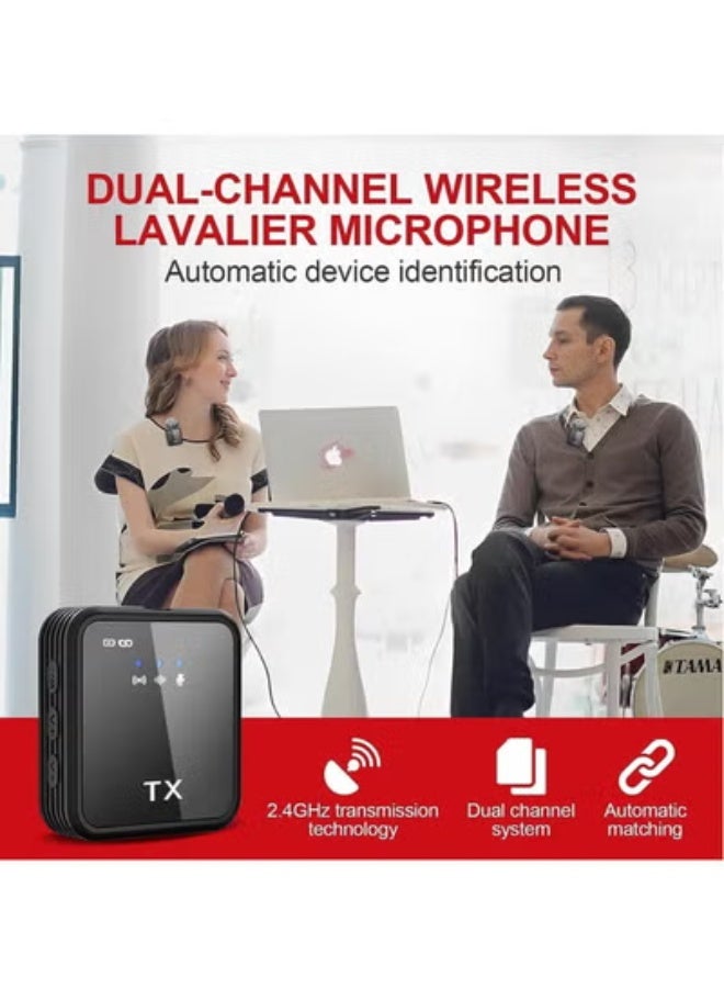 Wireless Lavalier Microphone, TikTok Live Mobile Video Recording 2.4G Noise Reduction Mini Microphone for Live Video, Recording Vlog, Interview, Online Classroom - Image 3