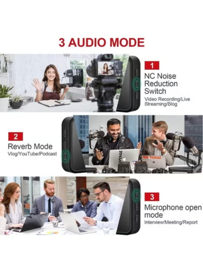 Wireless Lavalier Microphone, TikTok Live Mobile Video Recording 2.4G Noise Reduction Mini Microphone for Live Video, Recording Vlog, Interview, Online Classroom - Image 4