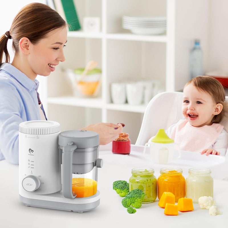 Bellababy Baby Food Maker Bellababy Baby Food Processor Puree Blender Steamer with Reversible Steam Basket One Button Easy Operation  Large Opening for Easy Cleaning - Image 2