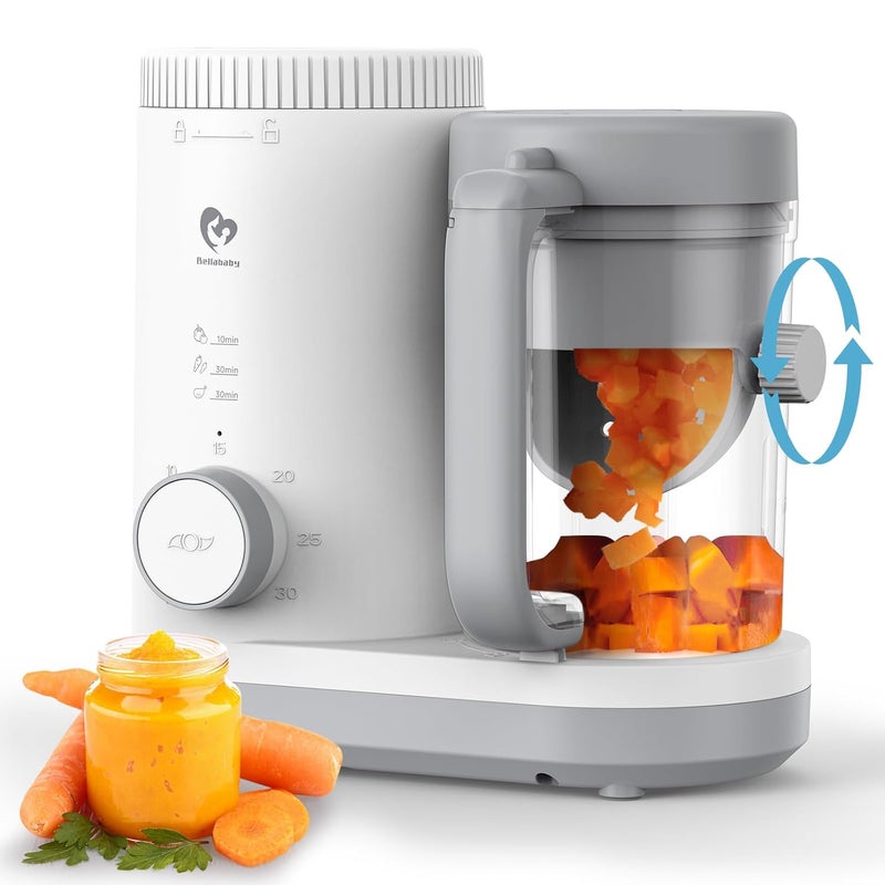 Bellababy Baby Food Maker Bellababy Baby Food Processor Puree Blender Steamer with Reversible Steam Basket One Button Easy Operation  Large Opening for Easy Cleaning - Image 1