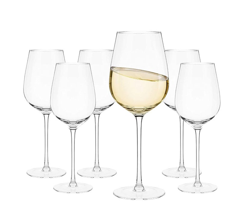 Cloudsell Crystal Glass Madrid Series Round Shape Wine Glasses Perfect for Red or White Wine Transparent 400 ml Set of 6 - Image 1