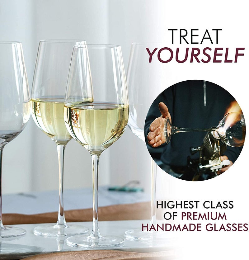 Cloudsell Crystal Glass Madrid Series Round Shape Wine Glasses Perfect for Red or White Wine Transparent 400 ml Set of 6 - Image 2