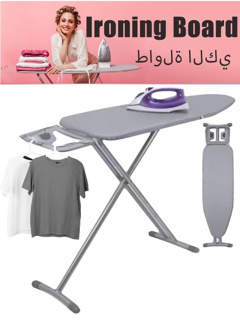 لوح كي مع غطاء مقاوم للحرارة مع مسند للحديد، لوح كي ثقيل قابل للطي وذو أرجل ثقيلة، لوح كي صغير الحجم، موفر للمساحة، لوح كي قابل للطي للإمداد المنزلي وغرف الغسيل والسفر