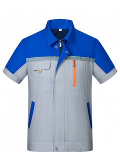 SKT Shiketro Summer Short Sleeve Workwear for Men and Women, Thin Reflective Work Protective Clothing that Absorbs Sweat and Allows for Breathability  - Image 1