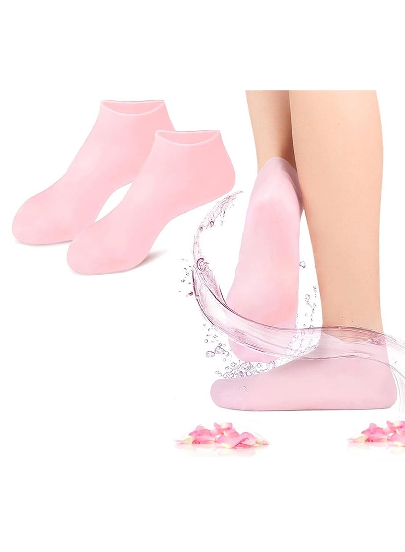 Waterproof Silicone Socks Soft Moisturizing Socks Spa Pedicure Socks for Repairing Dry Feet Cracked Heels and Softening Rough Skin Foot Skin Care Tools - Image 1