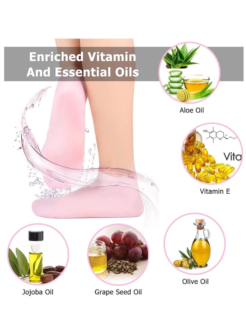 Waterproof Silicone Socks Soft Moisturizing Socks Spa Pedicure Socks for Repairing Dry Feet Cracked Heels and Softening Rough Skin Foot Skin Care Tools - Image 5