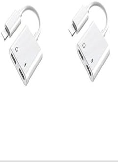 Generic Remax RL-LA07i Audio Adapter Lightning Cable With Type C And 3.5Mm Ports Set Of 2 Pieces - White 