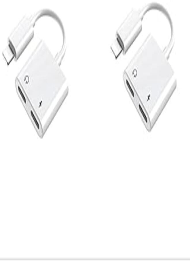 Generic - Remax RL-LA07i Audio Adapter Lightning Cable With Type C And 3.5Mm Ports Set Of 2 Pieces - White - Image 1